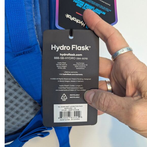 Hydro Flask Down Shift Hydration Pack 14L 2L insulated reservoir Sapphire NEW - Picture 9 of 13
